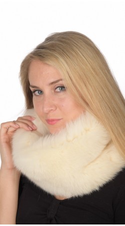 White-Cream Fox Fur Neck Warmer